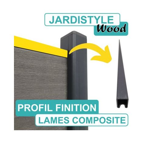Cloture & Jardin – Profil de finition aluminium pour clôture composite – Accessoire pour poteau – Longueur 180 cm – Hauteur 18 cm – Épaisseur 1.8 cm – Couleur gris anthracite (1/4)