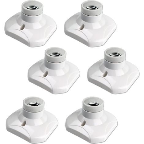 Set mit 6 E27-Schraubfassungen für Deckenleuchten, 220–240 V Wechselstrom, Fassungshalter für LED-Lampen, E27-Sockel für Deckenleuchten (NPTERBL)