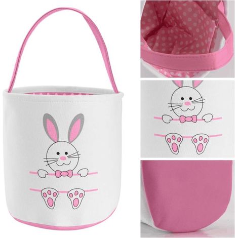 Niedlicher Osterhasen-Stoffkorb für Kinder, Aufbewahrungskorb für Ostereier, Ostergeschenk und Ostereierkorb für Kinderpartys (1/5)