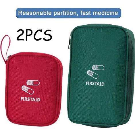 Trousse de Secours,Mini Trousse de Premiers soins étanche,Trousse Pharmacie Voyage Portable,Sac de Rangement de Médicaments Vide (1/4)