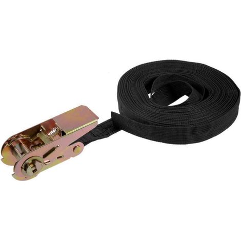 Spanngurt mit Ratsche 10m 25mm 250kg Schwarz für Ladungssicherung