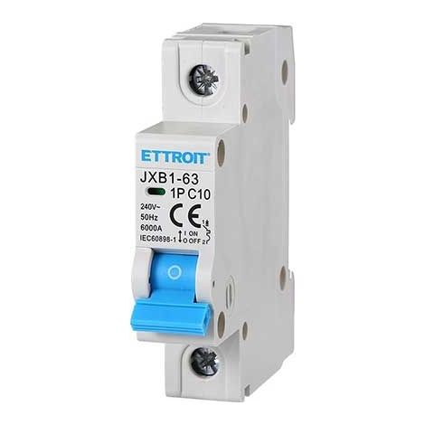 Automatischer thermischer Magnetschalter 1P 10A 220V 1 DIN-Module Ettroit JXB1-63-1P-10A