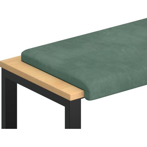 Coussin de banc Velours Vert Mer Profondeur 35 cm vidaXL