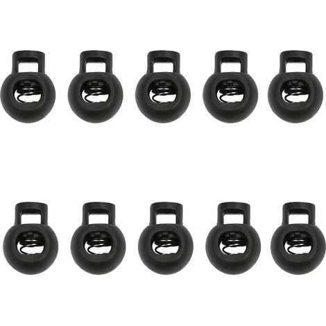 Cord Stopper, 10 Pcs Plastic Cord Stopper, 17mm Round Elastic Drawstring Lock, Single Hole Cord Lock, Cord Slider (1/5)