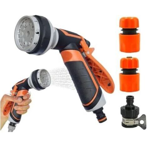 Buse d'arrosage de jardin, buse pulvérisation pour tuyau d'arrosage,Buse d'eau Pulvérisateur à haute pression, fixation tête robuste Pistolet À Eau + Jeu Joints Multifonctions - (1/5)