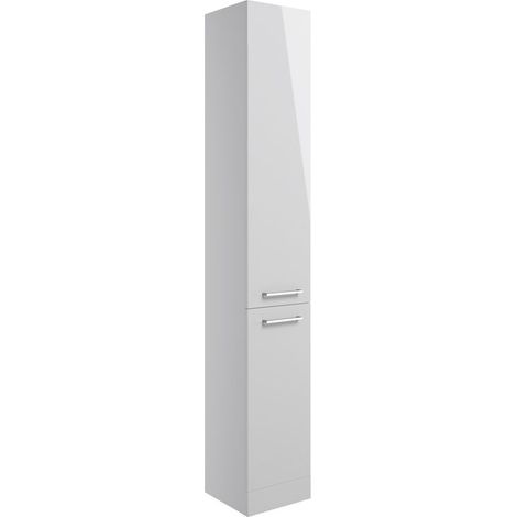 Signature Gothenburg Floor Standing 2-Door Tall Unit 350mm Wide - Grey Gloss