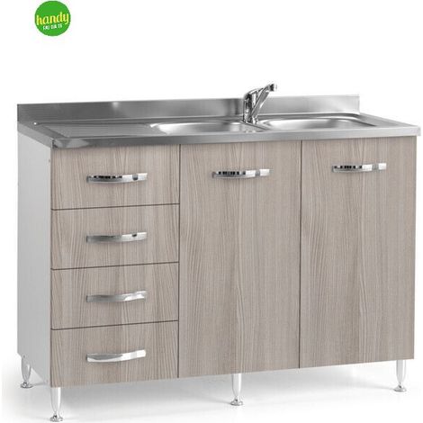 Sottolavello Per Cucina Olmo 2 Ante Con Cassetti SX Cm 120x50xH 85