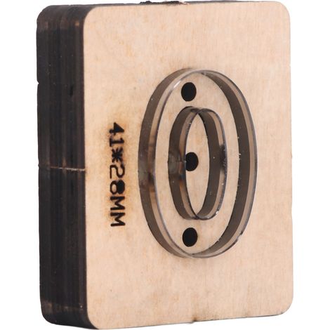 Matrice de découpe pour cuir en forme de numéro 0, pour carton et caoutchouc, 41 x 28 mm (1/5)