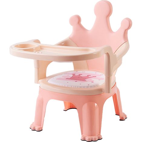 Rehausseur pour bébé, chaise haute amovible rose à motif dessin animé, idéale pour la maison et la maternelle. (1/4)