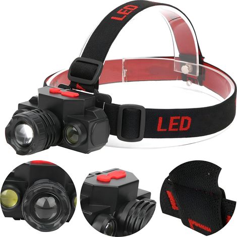 Lampe frontale rechargeable USB avec double source lumineuse