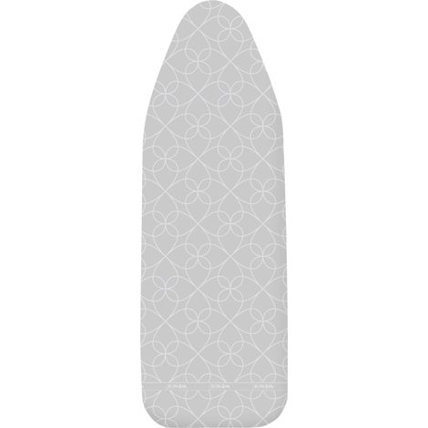 WENKO Bügeltischbezug Alu M/L, Bügelbrettbezug, 128 x 44 cm, Silber matt, Baumwolle mehrfarbig