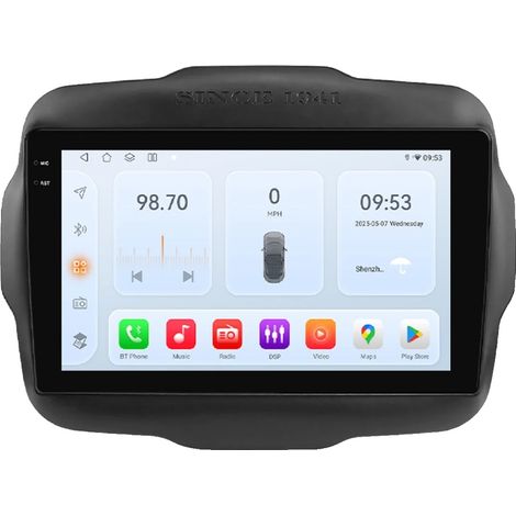 Radio para coche, tamaño de pantalla, compatibilidad con smartphones, compatible con Jeep Renegade 2016-2020, sistema de navegación GPS Android Auto Stereo, B-QS6 (8 núcleos, 6 GB, 64 GB) (1/2)