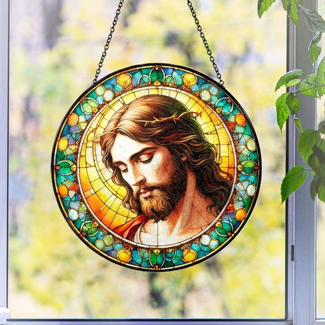 Attrape-soleil en verre vitrail – Suspension pour fenêtre, Diamètre : 30cm (1/4)