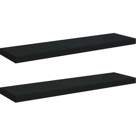 vidaXL Estantes flotantes de pared 2 uds MDF negro 90x23,5x3,8 cm (1/2)