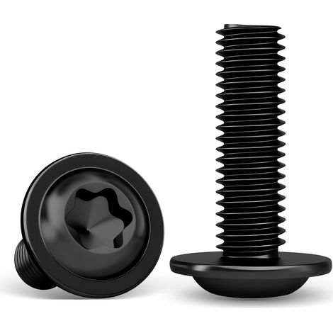 Lot de 35 vis à bride M4x16 mm, inox noir Torx (1/5)