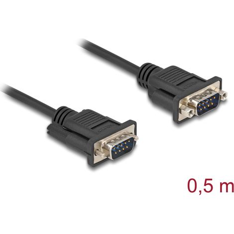 Delock Cable serie RS-232 D-Sub9 macho a macho 0,5 m