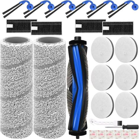 26 Stück Zubehörset für ECOVACS X11 OMNICYCLONE Saugroboter,1Hauptbürste 2,Mopp Reinigungswalze,6Wattefilter,6Seitenbürsten,4Filter,6Flach-Duftstein,Staubsauger-Zubehörsatz