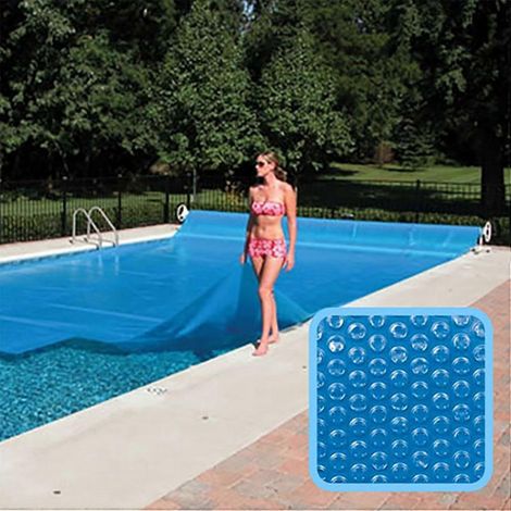 Couverture à bulles sur mesure pour piscine - 400 microns - Bleue - (1/5)