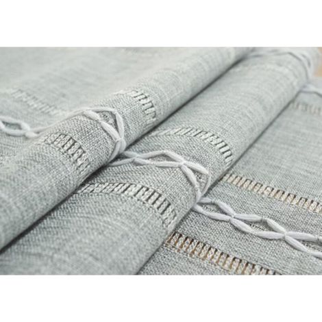 Chemin De Table - Macramé Avec Glands - Pour Table À Manger Rectangulaire Ronde Ou Carrée - 33x200 Cm - Gris (1/5)