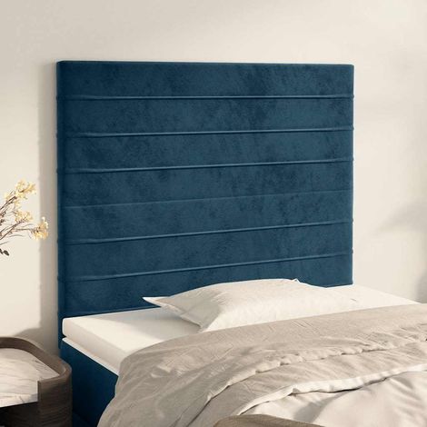 Tête de lit en velours bleu foncé, hauteur réglable, 90 x 5 x 118/128 cm, 10.35kg - PANGIVO (1/5)