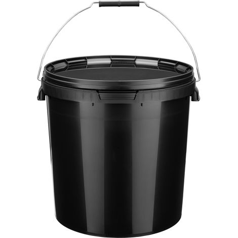 Garronda Seau avec Couvercle 20 L pour Le Stockage de Produits Alimentaires et Chimiques 1 Pièce Noir GD-0104