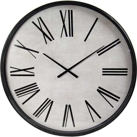OROLOGIO DA PARETE MINIML CON NUMERI ROMANI IN VETRO 76X6 CM BIANCO E NERO (1/2)
