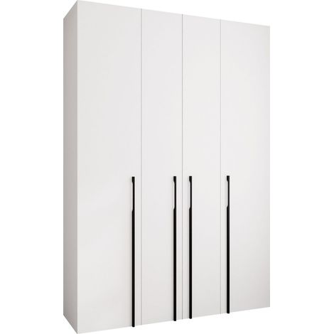 Armario Hartford 570, Blanco, 246x170x42cm, Puertas de armario: Con bisagras, Número de estantes: 0