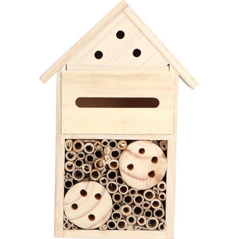 Jardin extérieur en bois insecte abeille maison bois insecte chambre abri nichoir décoration (type B) (1/5)