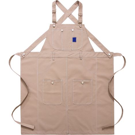 1 tablier de chef en toile, dos croisé ajustable, tablier de cuisine polyvalent pour professionnels et amateurs (1/5)