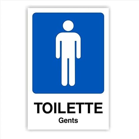 Adhésif toilette - Plaque adhésive en PVC souple - Imperméable - Pour Porte - Dimensions 100 x 150 mm - Toilette (UUI) (1/5)