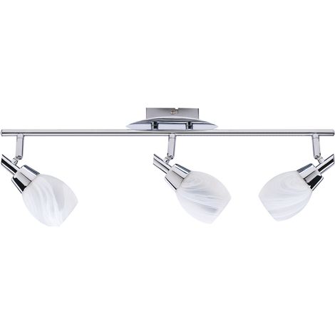 Plafonnier mural chrome 3 globes verre G9 40W Wagner (1/2)