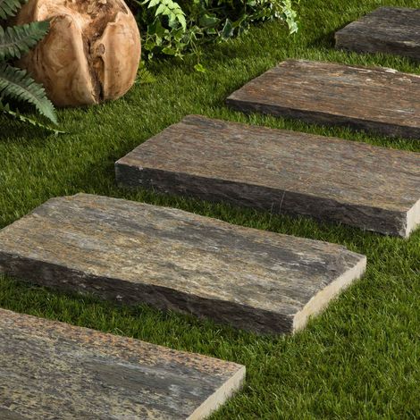 Pas Japonais Schiste Naturel Brut - 60x30 cm - Gris (1/5)