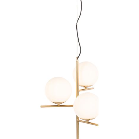 QAZQA Lampada a sospensione flore - Design - Acciaio,Vetro - Oro/Ottone - Sfera/Oblungo Max. 3 x Watt