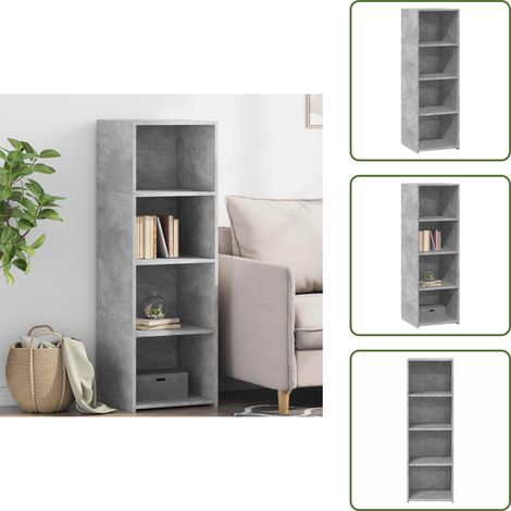The Living Store Buffet gris béton 40x41x124 cm bois d'ingénierie - Buffet Design Intemporel - Meuble Rangement Cuisine - Commode Gris - Buffet Salon - Mobilier Contemporain (1/5)