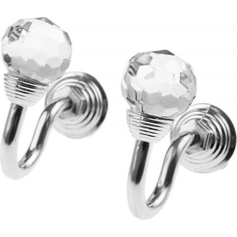 1 paire de rideaux en cristal de chrome de chrome de retenue de crochet de suspension - idéal pour les rideaux en tissu de designer (1/4)