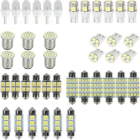 42-teiliges LED-Innenraumbeleuchtungsset T10 6000K Kuppel-Kennzeichenbeleuchtung SMD LED-Ersatz-Kennzeichen-/Leseleuchte JXLGV (1/5)