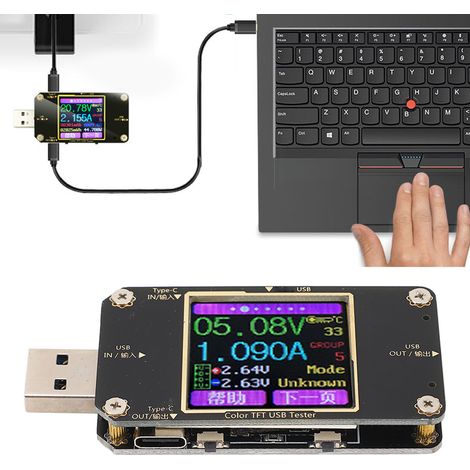 Juwei A3 USB-Spannungs- und Strommultimeter, Typ-C-Farbdisplay-Testgerät, PD-Schnellladeleistungsdetektor (1/5)