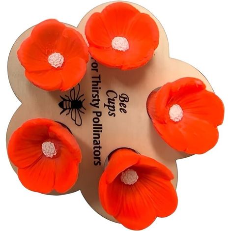 Abreuvoir pour abeilles, distributeur d'eau en forme de fleur orange, mangeoire à insectes, décoration de jardin extérieur