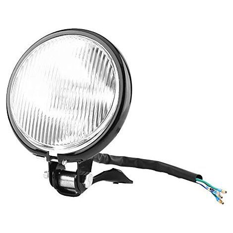 Phare Avant de Moto, 5 Pouces Feux Avant 12V Projecteur de Lumière Ampoule Lampe de Moto Rond Universel(White). (1/4)