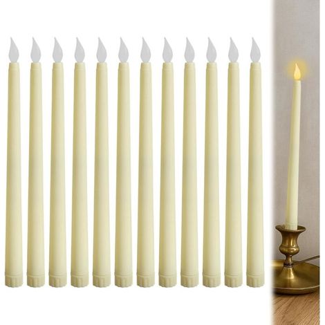 Set di 12 candele LED scintillanti, finte candele LED, luce calda e tremolante per casa, chiesa, feste e decorazioni natalizie (1/4)