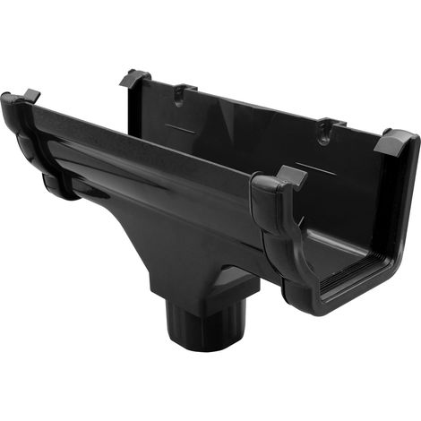 FloPlast Niagara Black PVC-U Running Outlet for Rainwater