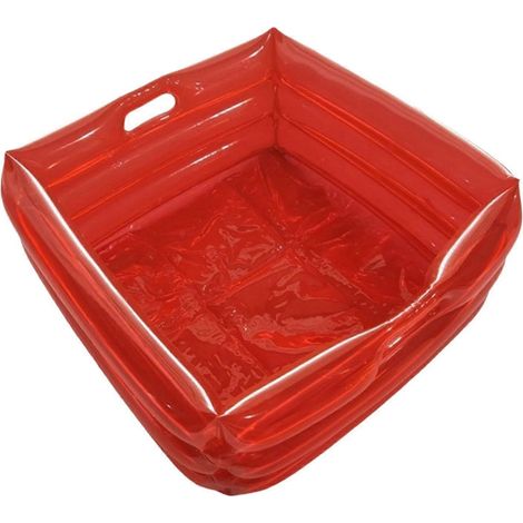 Bassin gonflable pour pieds de piscine, robuste et durable, adapté aux échelles d'entrée de piscine et aux équipements de spa, disponible en bleu et rouge. (1/3)