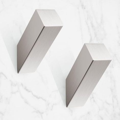 Set mit 2 Handtuchhaken aus gebürstetem Nickel-Edelstahl, moderne, robuste Wandhaken, silberne Kleiderhaken für Badezimmer, Wohnzimmer, Hotelstil, Wandmontage