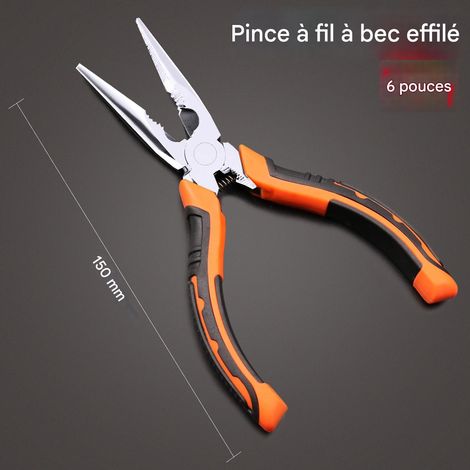 Pince à bec long en acier chrome-vanadium - Qualité industrielle - Multifonctionnelle (1/5)