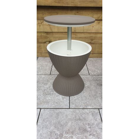 Signature Weave Wicker Effect Cone Shaped Ice Bucket Coffee Side Table Neutral (1/4)