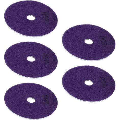 Lot de 5 tampons de polissage humides diamantés de 4 pouces, kit de disques de meulage souples pour marbre, granit, céramique (Moselotad73v (1/5)