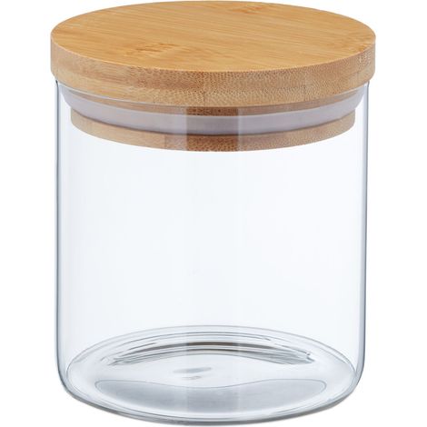 Set di 9 barattoli in vetro trasparente per la conservazione degli alimenti ermetici cucina design moderno in vetro 130011642
