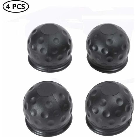4Pcs 50 mm Cache Boule Attelage, Barre De Remorquage Boule Attelage Caoutchouc Noir, Capuchon De Protection De Boule D'attache Remorque, Protège Boule D'attelage Capuchon Protection(Caoutchouc)-LIAIKI (1/5)