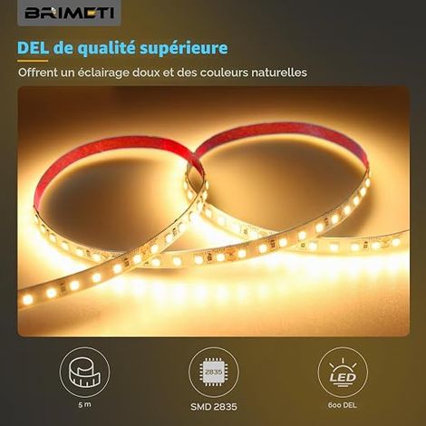 5 m LED Strip 24 V, 6000 K White Flexible 120 LEDs/M, Can be Cut to Size Width 8 mm, Interior Lighting for Bedroom, Kitchen, Mirror, Home (1/4)