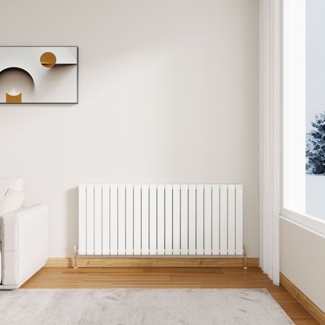 Stech Homes Flat Panel Radiator Designer Central Heating Horizontal 600 x 1428mm Double White Rad (1/5)